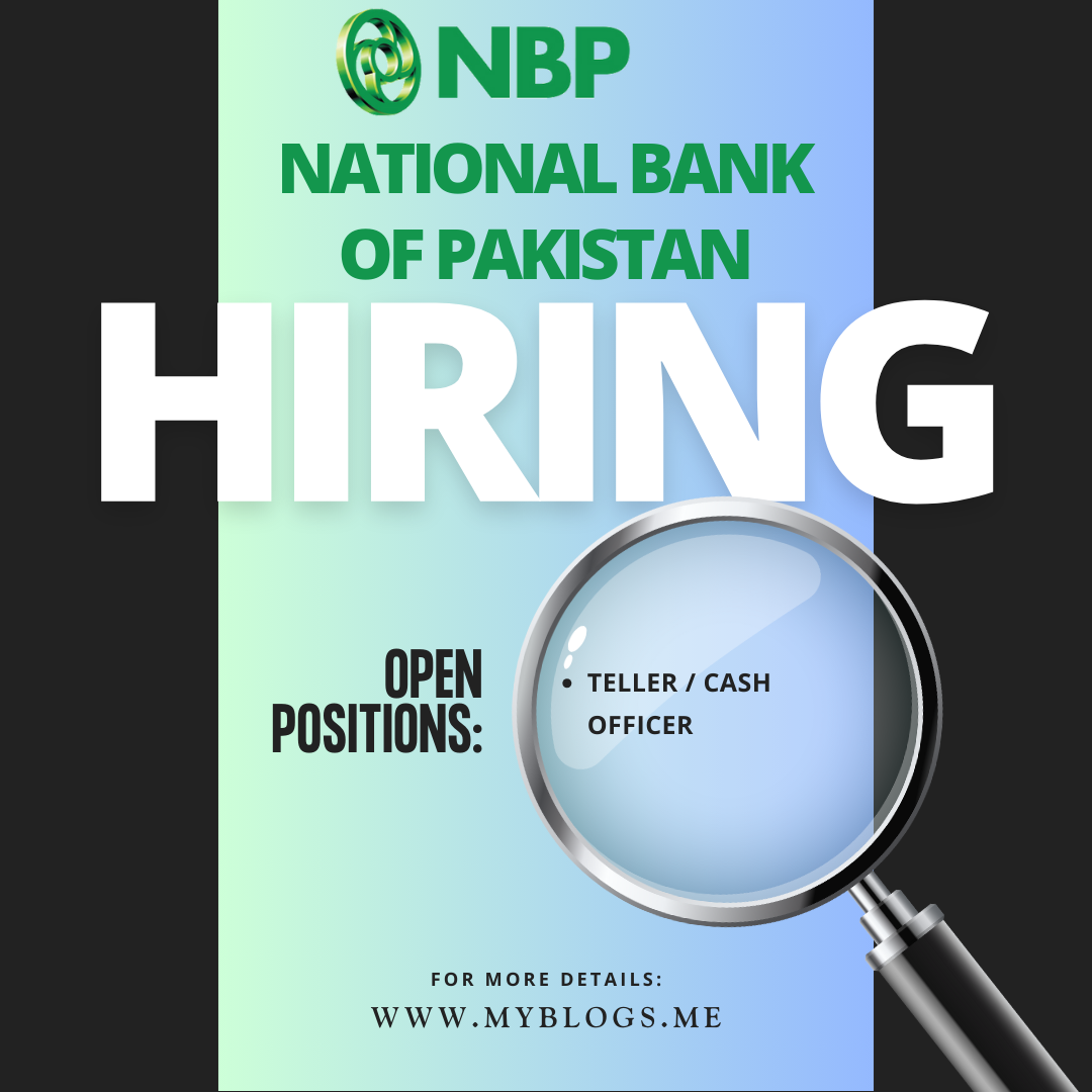 Teller / Cash Officer Jobs in National Bank  of Pakistan