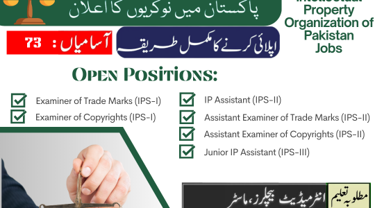 Intellectual Property Organization IPO of Pakistan Jobs 2024