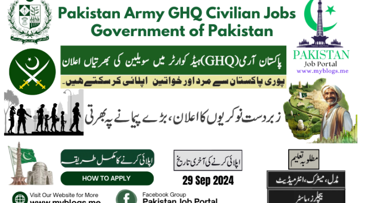 Pakistan Army GHQ Civilian Jobs 2024