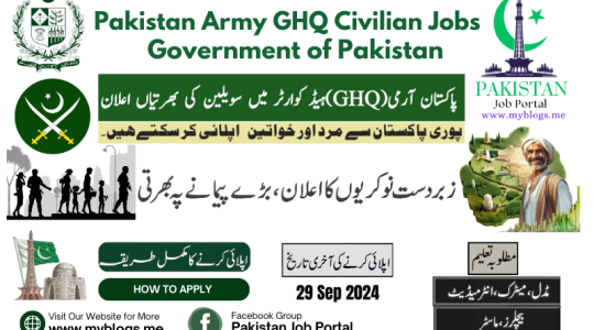 Pakistan Army GHQ Civilian Jobs 2024